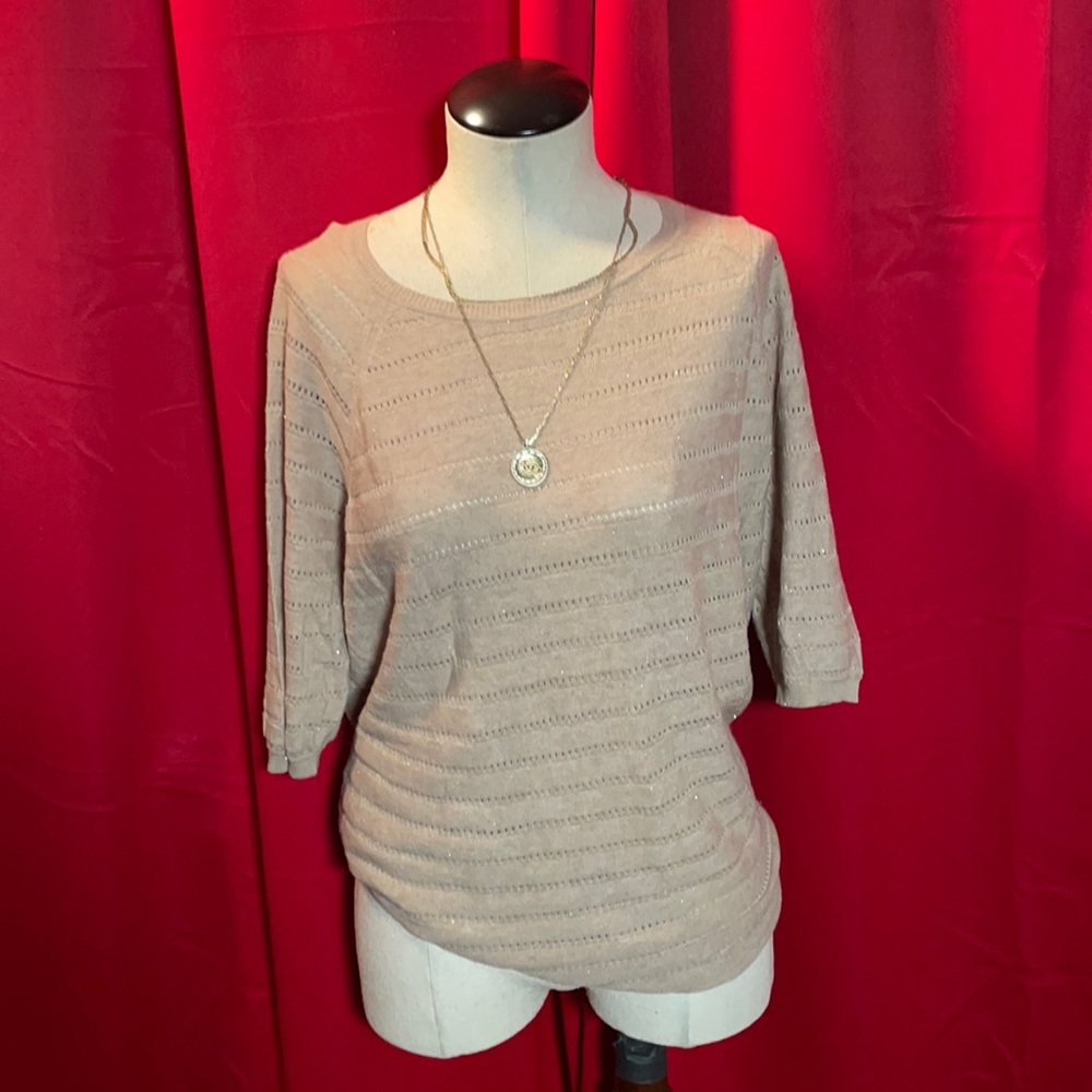 Mng Beige Top With Metallic Threading. - image 1